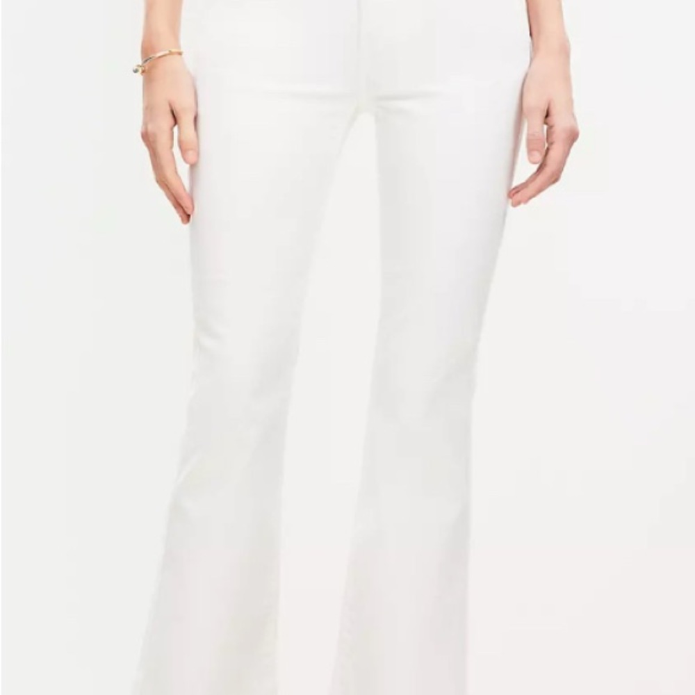LOFT Women's Modern Crop White Denim Jeans